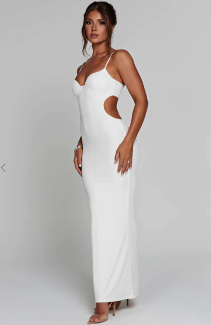CELINA pure white maxi dress