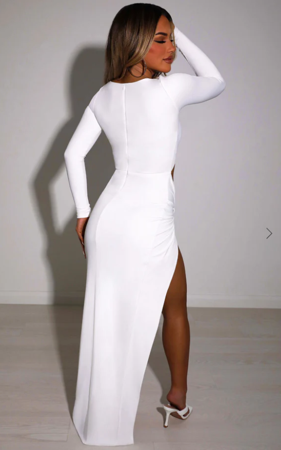 HANNAH pure white maxi dress