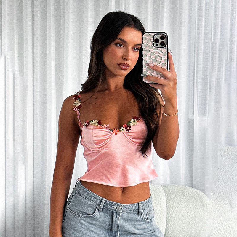 RING ME UP, baby pink crop top